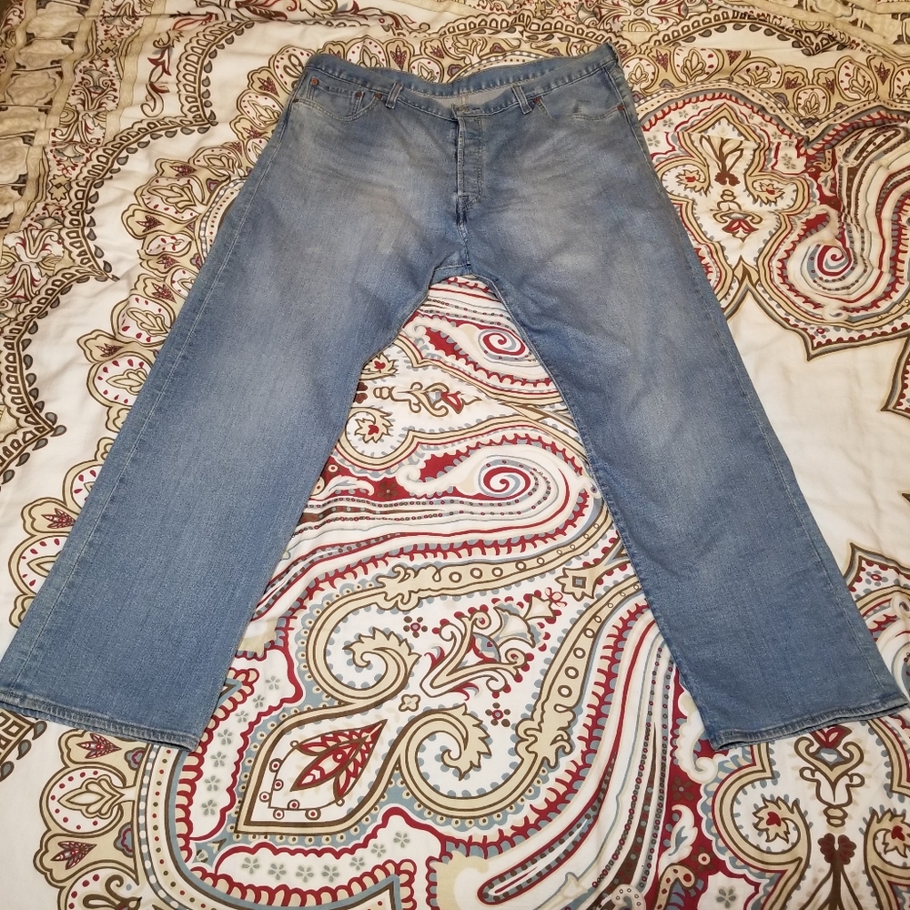 Levi's Men's Jeans 42x32 Light Blue 501 XX Button Fly Straight